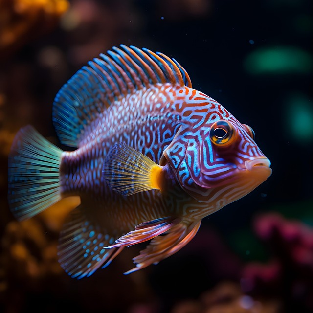 Peaceful aquarium setup in a professional office with tropical fish and aquatic plants